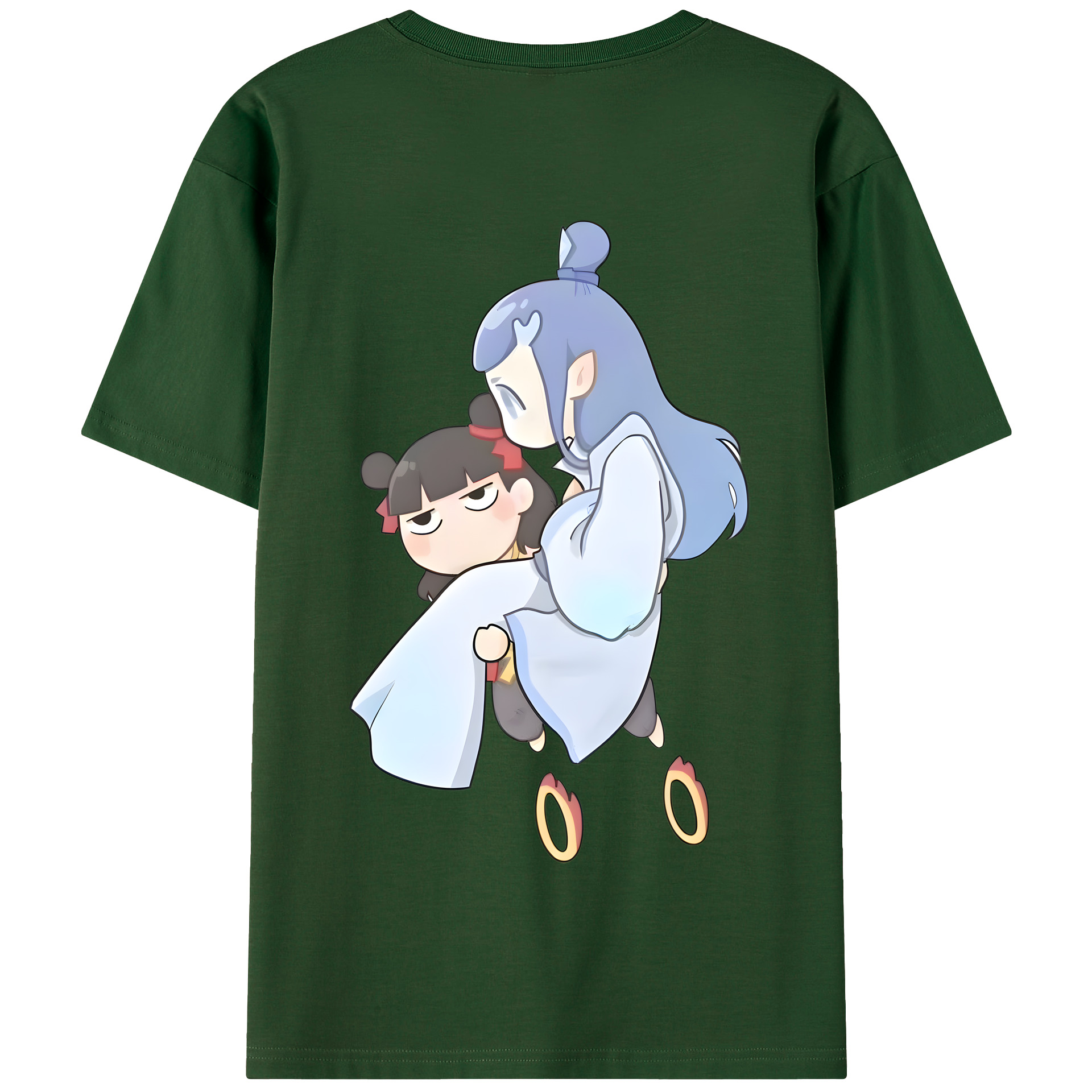 （画像用） Ne Zha 2 ナタ 魔童の大暴れ 綿100％半袖Tシャツ（背面プリント）